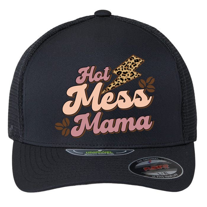 Hot Mess Mama Coffee Lovers Flexfit Unipanel Trucker Cap