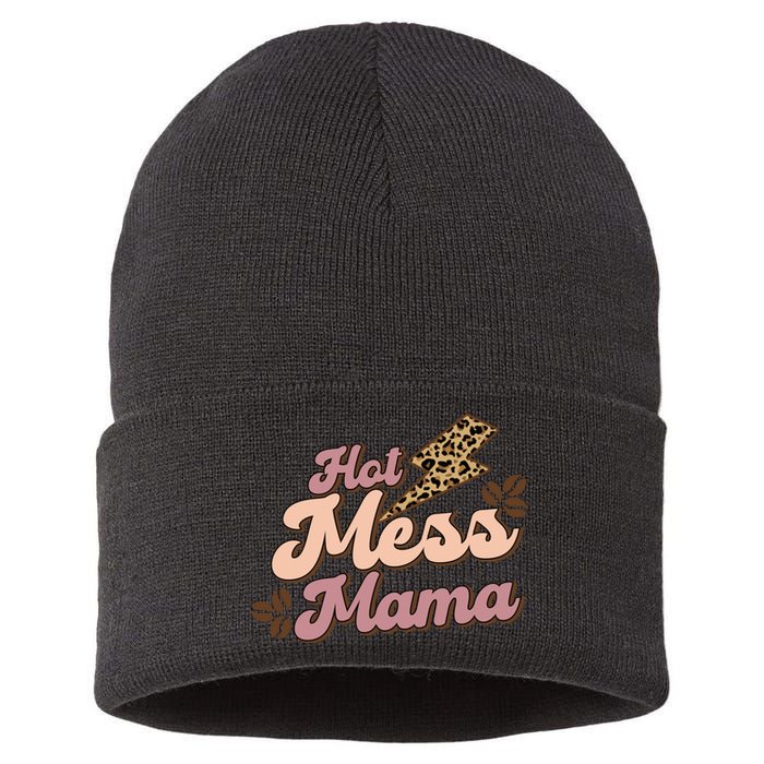 Hot Mess Mama Coffee Lovers Sustainable Knit Beanie