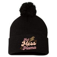 Hot Mess Mama Coffee Lovers Pom Pom 12in Knit Beanie