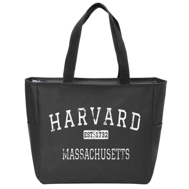 H.A.R.V.A.R.D Massachusetts Ma Vintage Zip Tote Bag