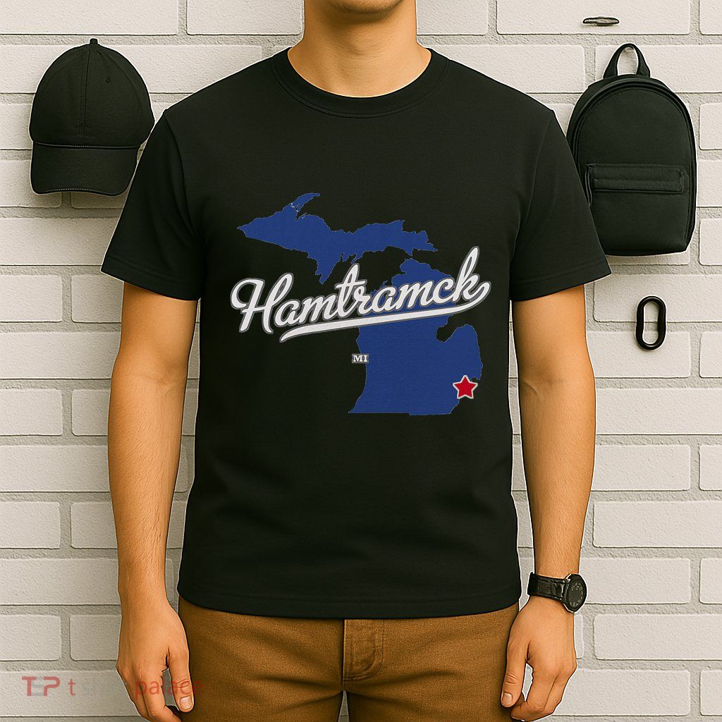 Hamtramck Michigan Mi Map T-Shirt
