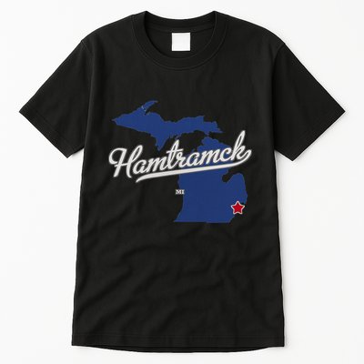 Hamtramck Michigan Mi Map Tall T-Shirt