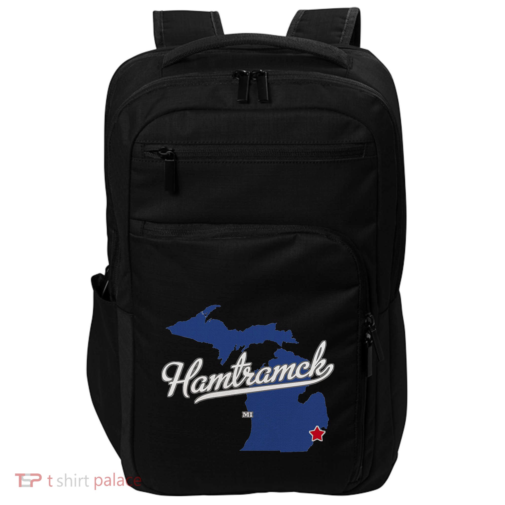 Hamtramck Michigan Mi Map Impact Tech Backpack