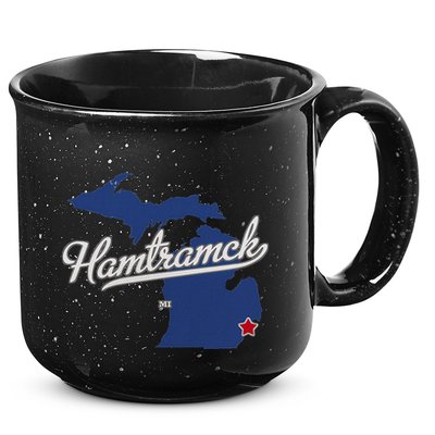 Hamtramck Michigan Mi Map 15oz Campfire Ceramic Mug
