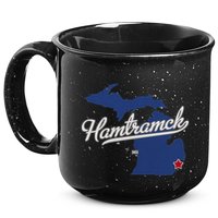 Hamtramck Michigan Mi Map 15oz Campfire Ceramic Mug