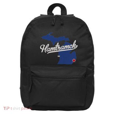 Hamtramck Michigan Mi Map 16 in Basic Backpack