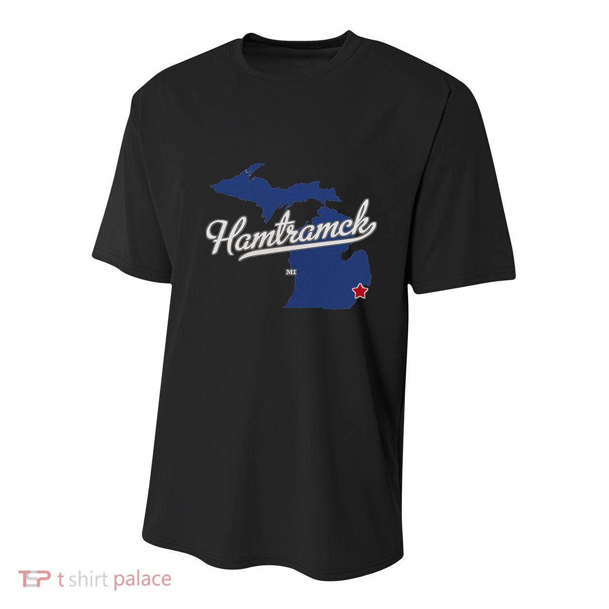 Hamtramck Michigan Mi Map Youth Performance Sprint T-Shirt