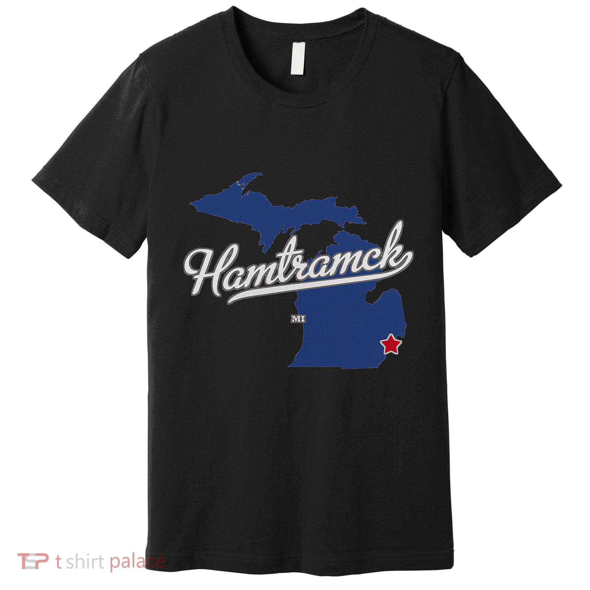 Hamtramck Michigan Mi Map Premium T-Shirt