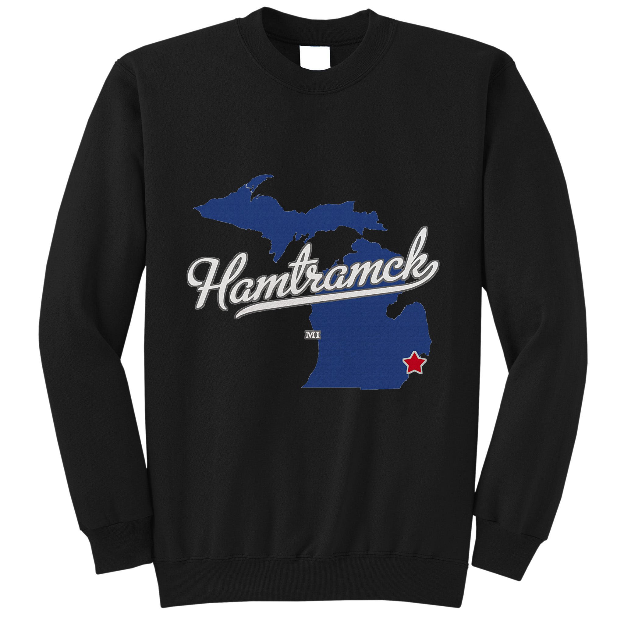 Hamtramck Michigan Mi Map Tall Sweatshirt