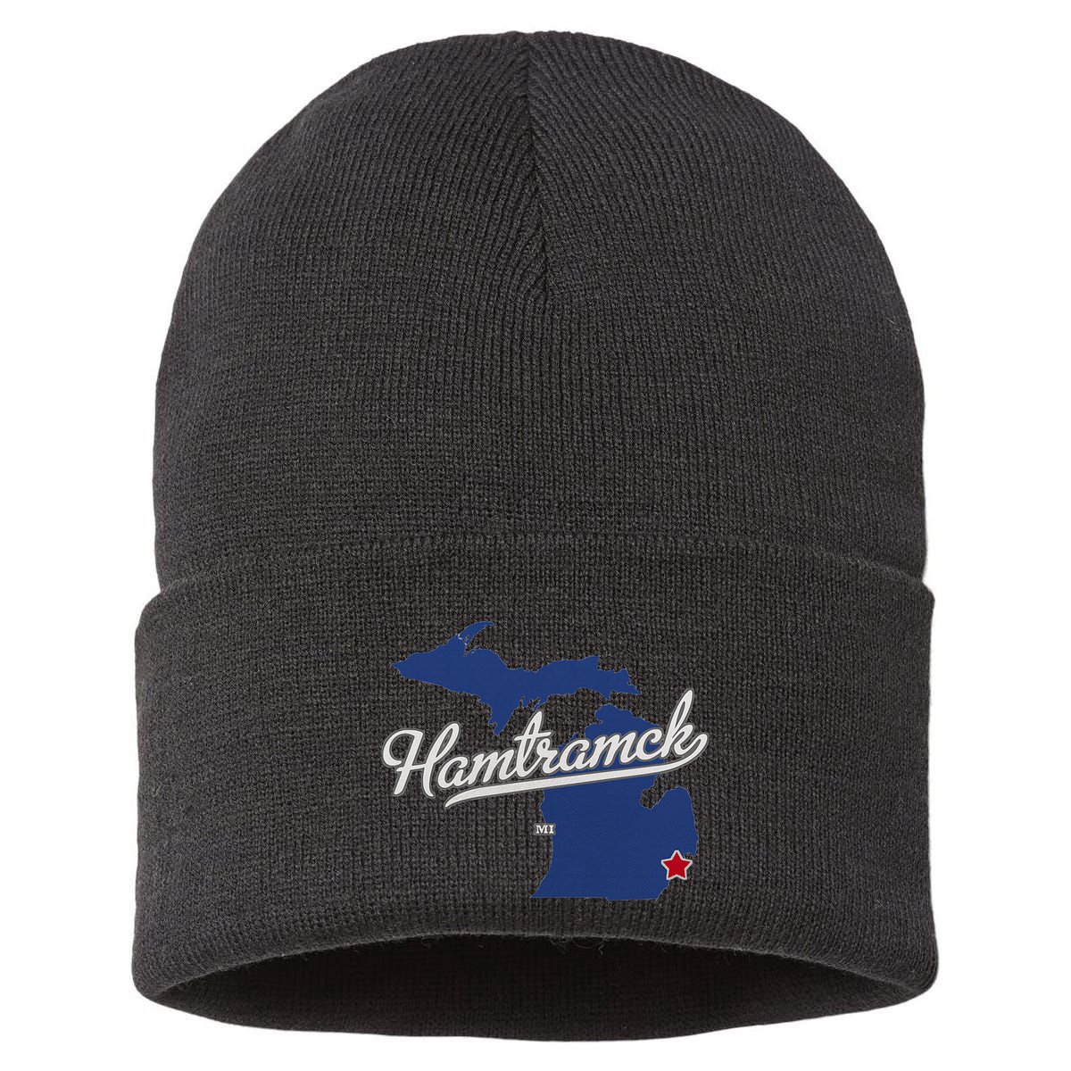 Hamtramck Michigan Mi Map Sustainable Knit Beanie