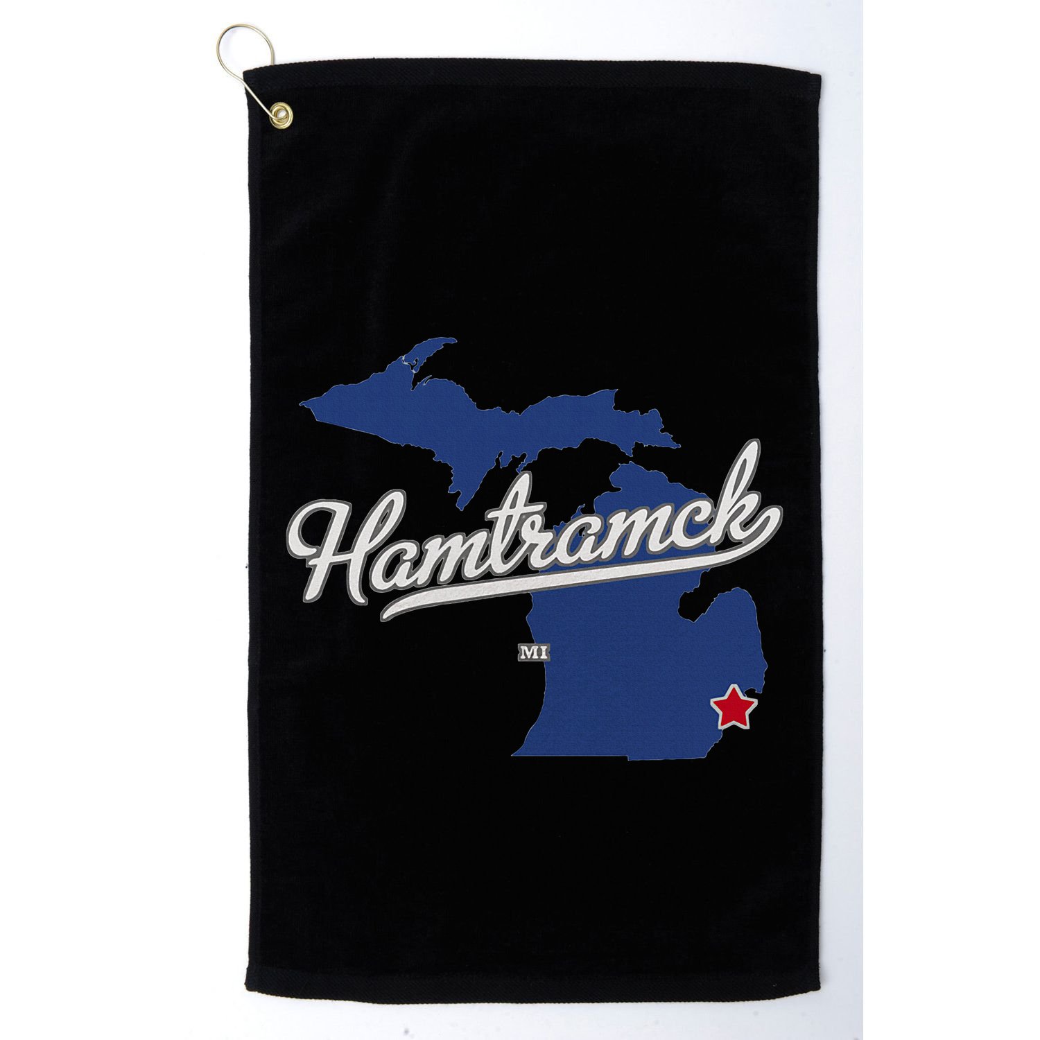 Hamtramck Michigan Mi Map Golf Towel