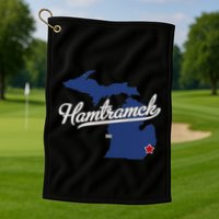Hamtramck Michigan Mi Map Golf Towel