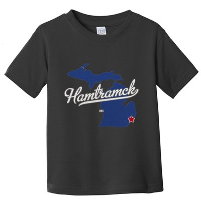 Hamtramck Michigan Mi Map Toddler T-Shirt