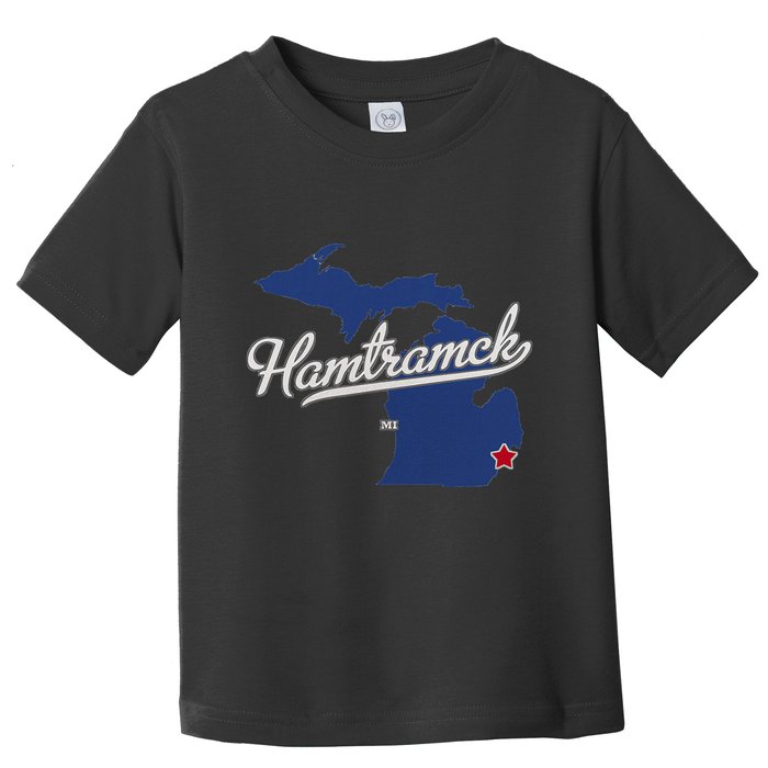 Hamtramck Michigan Mi Map Toddler T-Shirt
