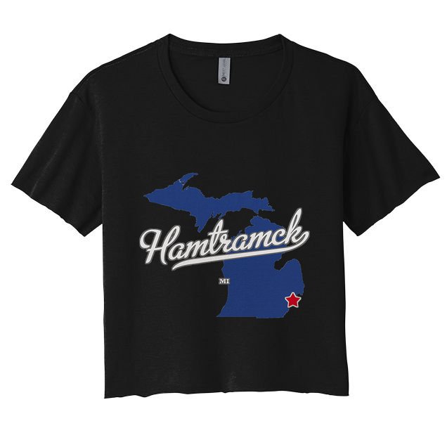 Hamtramck Michigan Mi Map Crop Top