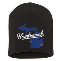 Hamtramck Michigan Mi Map Short Acrylic Beanie