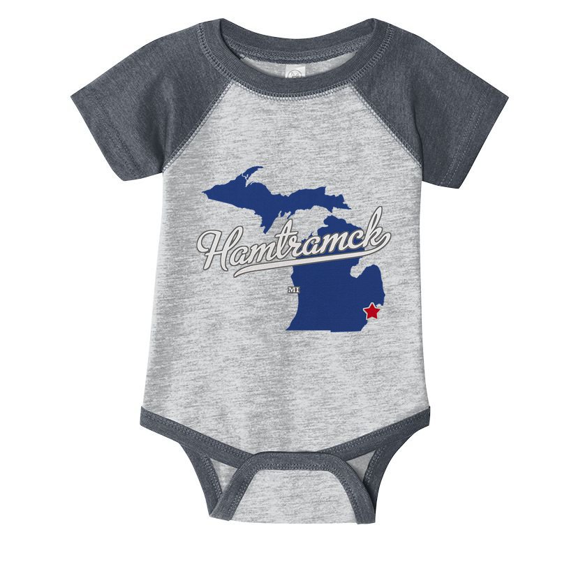 Hamtramck Michigan Mi Map Infant Baby Jersey Bodysuit