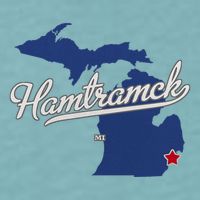 Hamtramck Michigan Mi Map Sueded Cloud Jersey T-Shirt