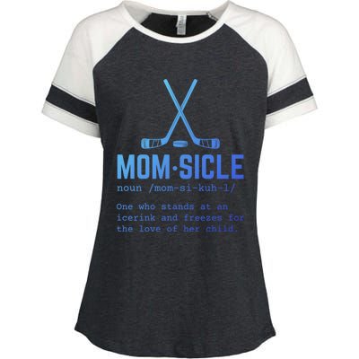 Hockey Mom Momsicle Definition Cute Gift Enza Ladies Jersey Colorblock Tee