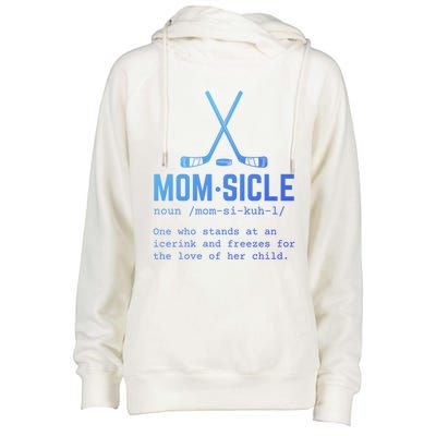 Hockey Mom Momsicle Definition Cute Gift Womens Funnel Neck Pullover Hood