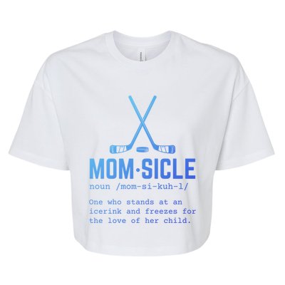 Hockey Mom Momsicle Definition Cute Gift Bella+Canvas Jersey Crop Tee