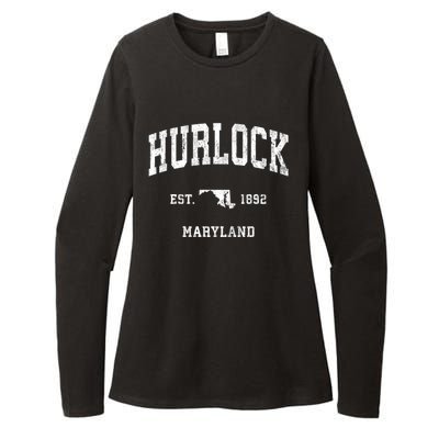 Hurlock Maryland Md Vintage Athletic Sports Womens CVC Long Sleeve Shirt