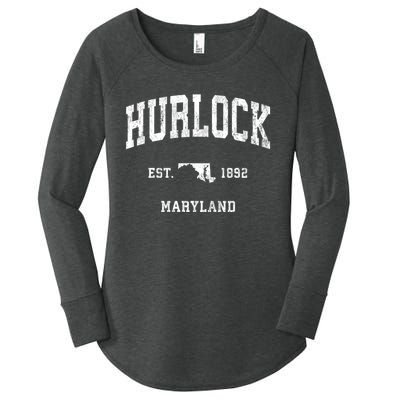 Hurlock Maryland Md Vintage Athletic Sports Women's Perfect Tri Tunic Long Sleeve Shirt