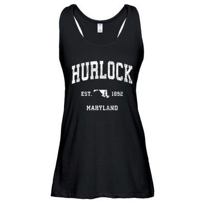 Hurlock Maryland Md Vintage Athletic Sports Ladies Essential Flowy Tank