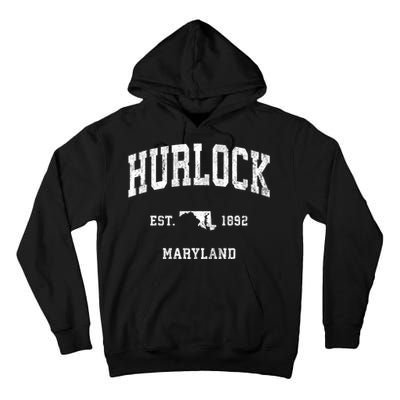 Hurlock Maryland Md Vintage Athletic Sports Tall Hoodie