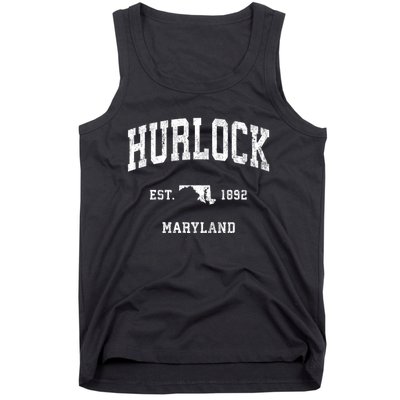 Hurlock Maryland Md Vintage Athletic Sports Tank Top