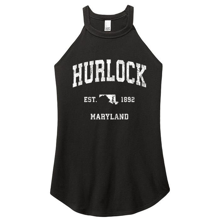 Hurlock Maryland Md Vintage Athletic Sports Women's Perfect Tri Rocker Tank