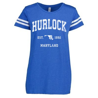 Hurlock Maryland Md Vintage Athletic Sports Enza Ladies Jersey Football T-Shirt