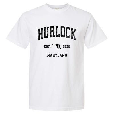 Hurlock Maryland Md Vintage Athletic Sports Garment-Dyed Heavyweight T-Shirt