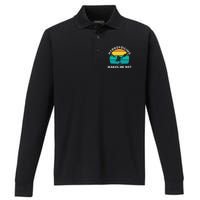 Hydrofoiling Makes Me Wet Funny Hydrofoil Surfing Performance Long Sleeve Polo