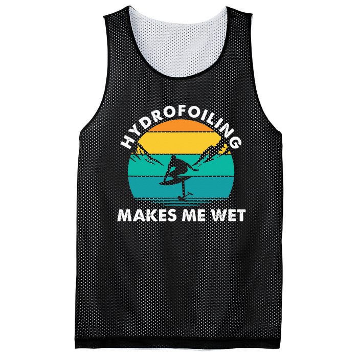 Hydrofoiling Makes Me Wet Funny Hydrofoil Surfing Mesh Reversible Basketball Jersey Tank