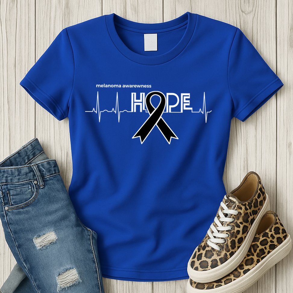 Hope Melanoma Month Products Ribbon Skin Cancer Awareness Gift Womens T-Shirt