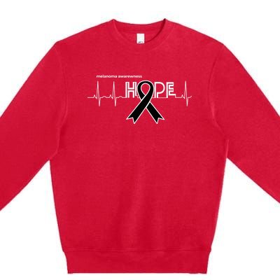 Hope Melanoma Month Products Ribbon Skin Cancer Awareness Gift Premium Crewneck Sweatshirt