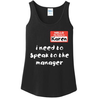 Hello My Name Is Karen Costume Funny Halloween Ladies Essential Tank