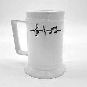 Heartbeat Musical Notes Musician Stuff Funny Music Gift Beer Stein