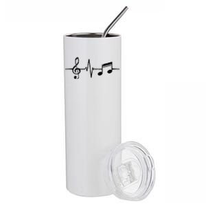 Heartbeat Musical Notes Musician Stuff Funny Music Gift Stainless Steel Tumbler