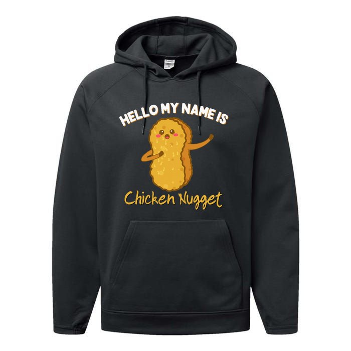 Hello My Name Is Chicken Nugget Costume Kids Chicken Performance Fleece Hoodie