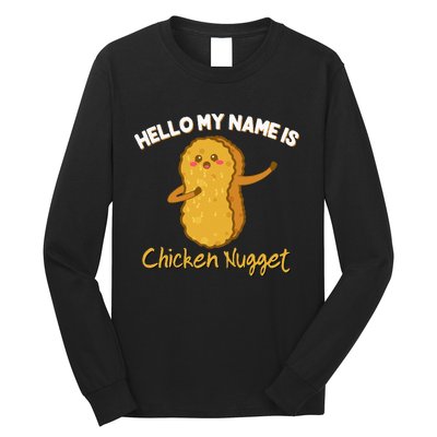 Hello My Name Is Chicken Nugget Costume Kids Chicken Long Sleeve Shirt