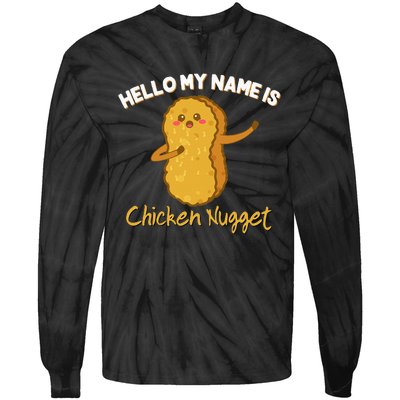 Hello My Name Is Chicken Nugget Costume Kids Chicken Tie-Dye Long Sleeve Shirt