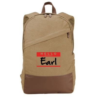 Hello My Name Is Earl Cotton Canvas Backpack