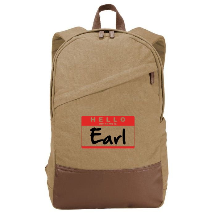 Hello My Name Is Earl Cotton Canvas Backpack