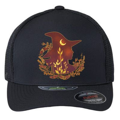 Halloween Mystical Nature Witch Flexfit Unipanel Trucker Cap