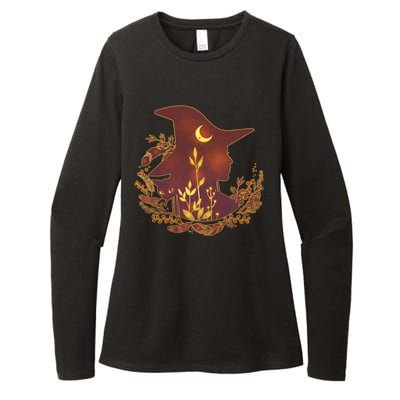 Halloween Mystical Nature Witch Womens CVC Long Sleeve Shirt