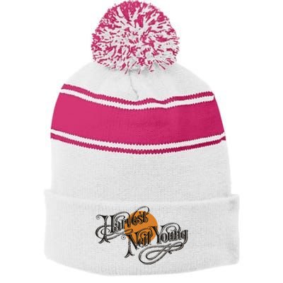 Harvest Moon Neil Young Fall Stripe Pom Pom Beanie