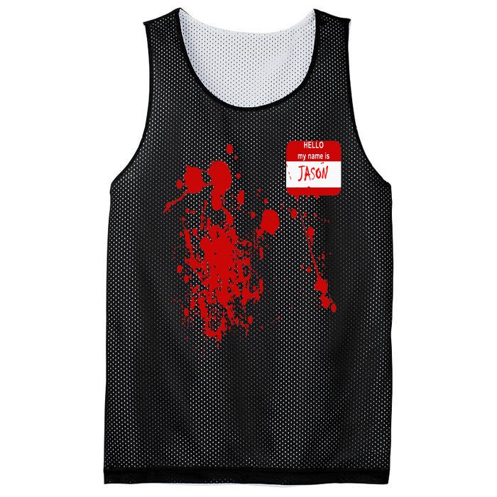 Hello My Name Is Jason Funny Halloween Costume Mesh Reversible Basketball Jersey Tank