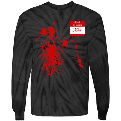 Hello My Name Is Jason Funny Halloween Costume Tie-Dye Long Sleeve Shirt